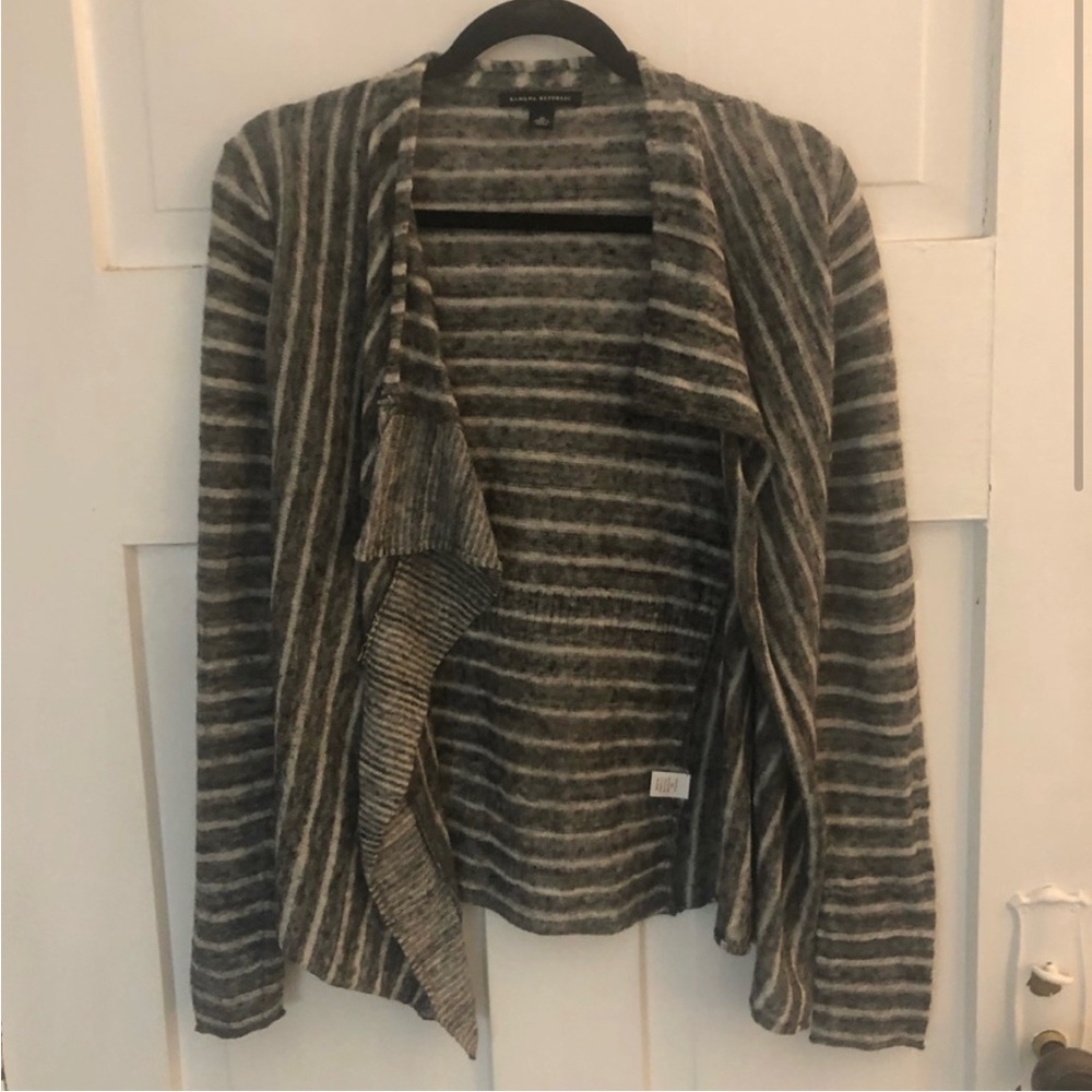 Banana Republic Wool Gray Open Waterfall Cardigan